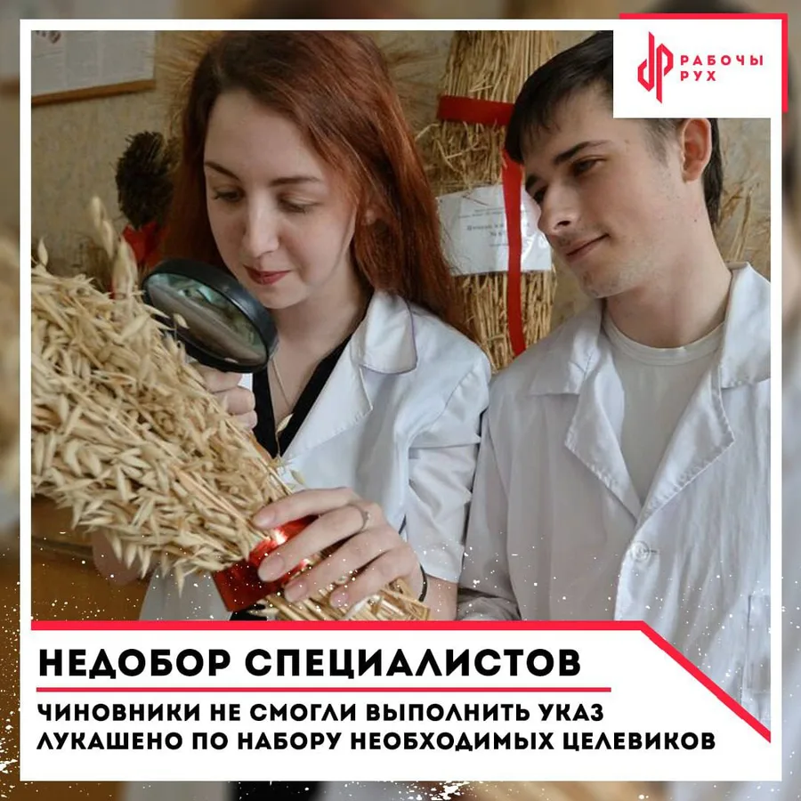 Изображение к материалу: Чиновники не смогли выполнить указ Лукашенко по набору необходимых целевиков