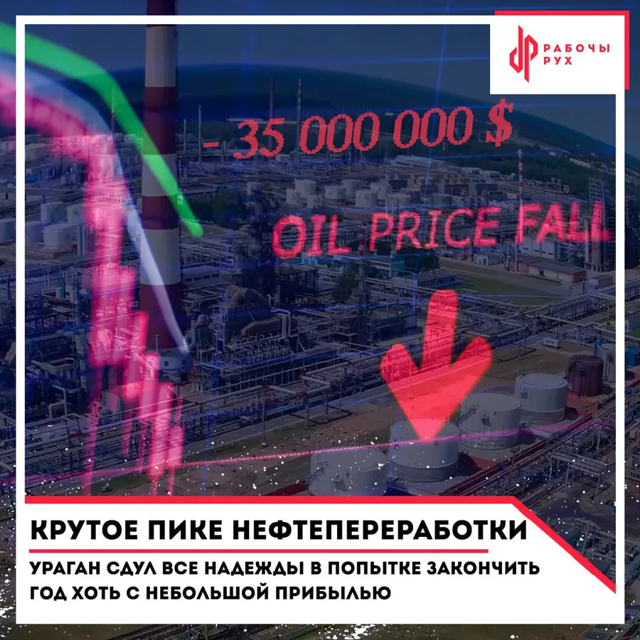 Изображение к материалу: Крутое пике нефтепереработки: ураган сдул все надежды закончить год хоть с небольшой прибылью