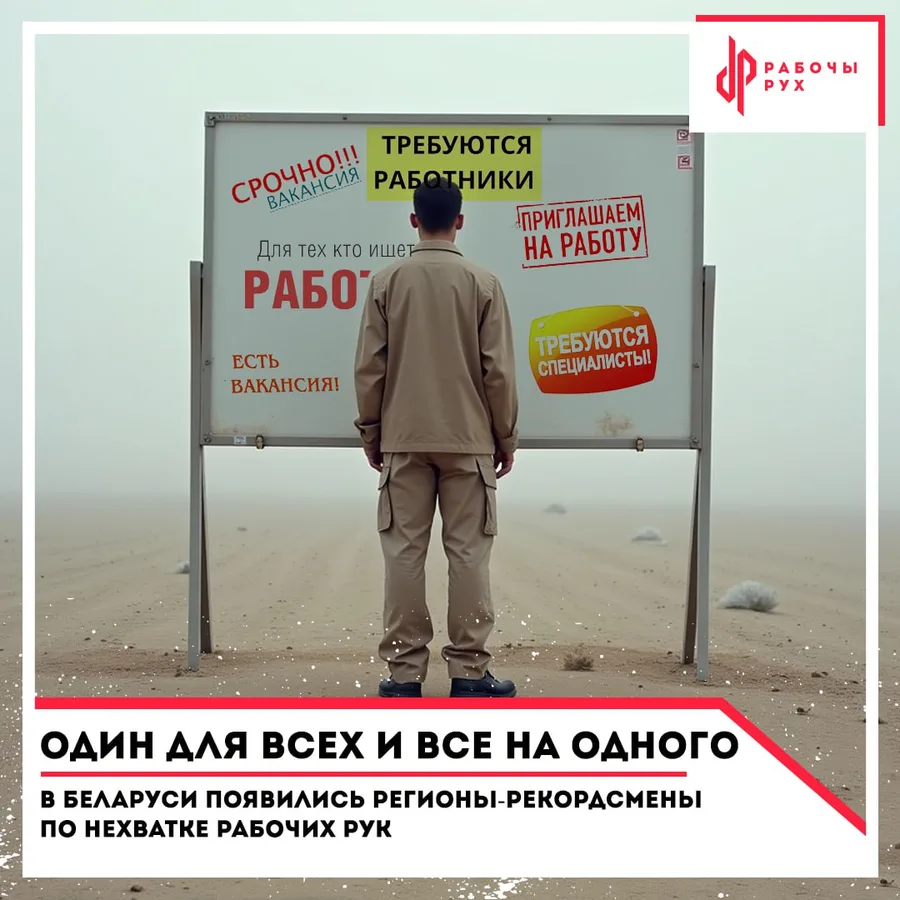 Изображение к материалу: Один для все и все на одного: в Беларуси появились регионы-рекордсмены по нехватке рабочих рук